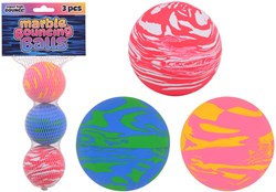 3 marble bouncing balls hollow in net 24484