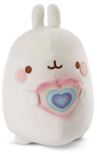 Nici Pluchen Knuffel Molang Regenboog met Hart in Geschenkdoos, 16cm