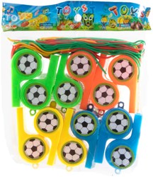 Jonotoys football whistles toy set - 12 pieces with cords