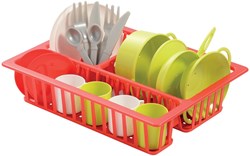 Ecoiffier kids dinnerware toy dish rack - colorful kitchen playset