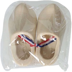 Playwood wooden clogs toy white 10 cm set of 2 decorative