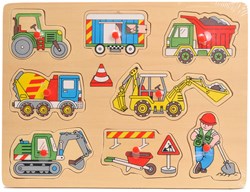 Playwood wooden puzzle peg puzzle construction site educational toy