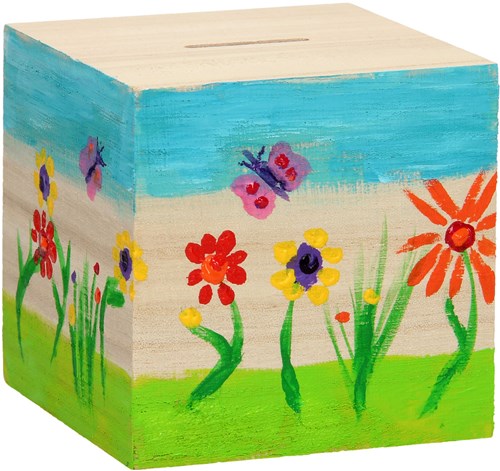 Playwood wooden piggy bank craft set - creative kids room decoration-2