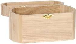 Playwood wooden craft chest oval - decorate your own storage box