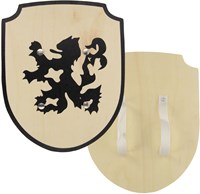 Playwood wooden shield knight lion with fabric handle toy