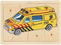 Playwood wooden puzzle ambulance - educational toy knob puzzle