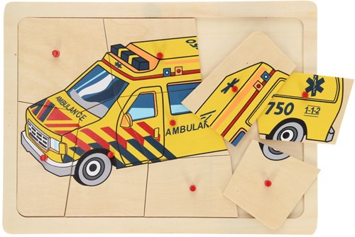 Playwood wooden puzzle ambulance - educational toy knob puzzle-2