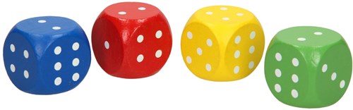 Playwood large wooden dice set - 4 pieces - educational toy