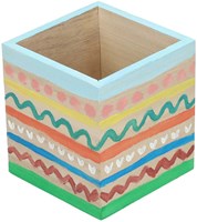 Playwood pencil holder wood square natural for kids and adults-3