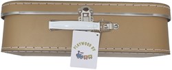 Playwood cardboard suitcase set brown - toy suitcases 3 pieces