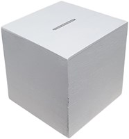 Playwood wooden money box - square white - customizable gift