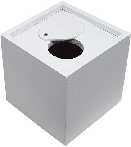Playwood wooden money box - square white - customizable gift-2