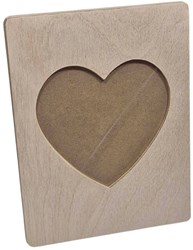 Playwood wooden photo frame heart natural decoration MDF plexiglass