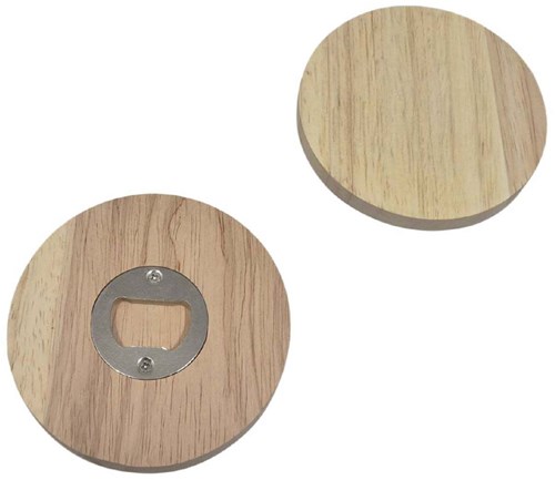 Playwood wooden bottle opener round 9.5cm kitchen accessory
