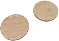 Playwood round wooden coaster natural rubberwood 9.5 cm
