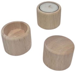 Playwood wooden tealight holder toy decoration natural brown