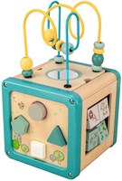 Playwood wooden activity cube bead maze educational toy