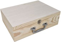 Playwood wooden storage case A4 with metal handle - toy box