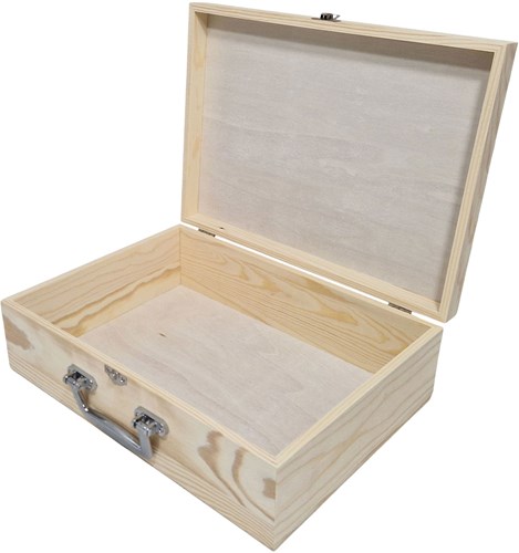 Playwood wooden storage case A4 with metal handle - toy box-2