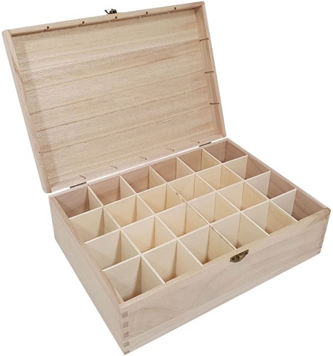 Playwood wooden toy storage box with 24 compartments and lid - organizer-2
