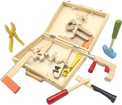 Playwood wooden toolbox toy 12-piece for children