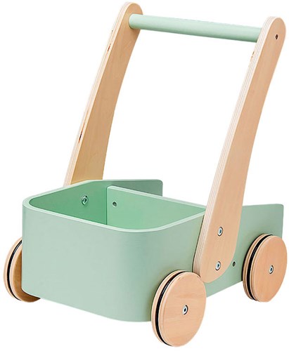 Playwood wooden push walker green baby and toddler walker toy