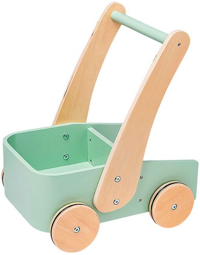 Playwood wooden push walker green baby and toddler walker toy-2