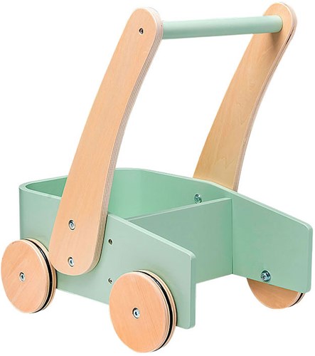 Playwood wooden push walker green baby and toddler walker toy-3