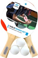 Angel Sports table tennis set - 2 bats 1 star with 3 balls red-blue-2