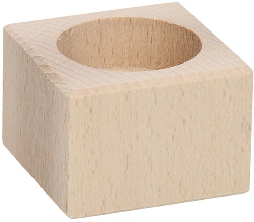Playwood wooden tealight holder square beechwood decoration-2