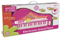 Bontempi electronic toy piano with microphone pink for children-2