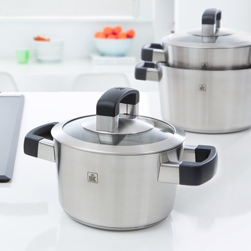 BK cookware set stainless steel Cool Grip glass lids 4-piece induction-3