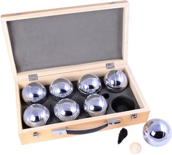 Jeu de Boules set luxury wooden case 8 metal balls Longfield Games