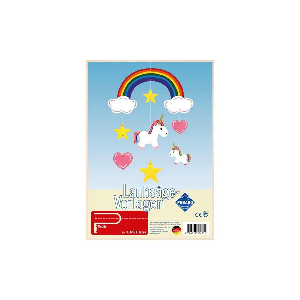 Vedes wooden craft kit unicorn mobile for kids - creative toy