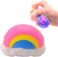 Johntoy squishy rainbow unicorn toy stress ball glitter-3