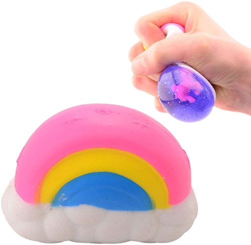 Johntoy squishy rainbow unicorn toy stress ball glitter-3