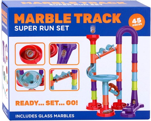 Johntoy marble run toy set - colorful marble track in box-2