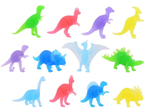 Johntoy glow in the dark dinosaur toy 12 pieces colorful-2