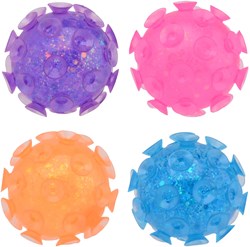 Johntoy glitter suction cup balls toy multicolor 12 pieces