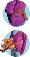 Johntoy horse head plush toy brown with elastic and sound-2