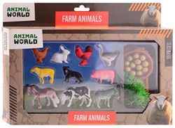 Johntoy farm playset animal toys 19-piece plastic set