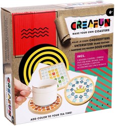 Creafun craft set make your own coasters - colorful mosaic DIY kit