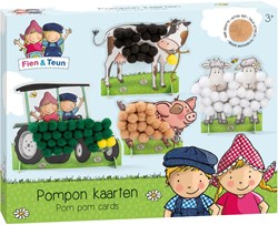 Bambolino Toys craft set Fien & Teun pompom sticking farm animals