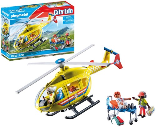 Playmobil City Life Rescue Helicopter - Toy Helicopter 71203-2