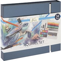 Aquarel Art Verf- en Tekenset, 34dlg.