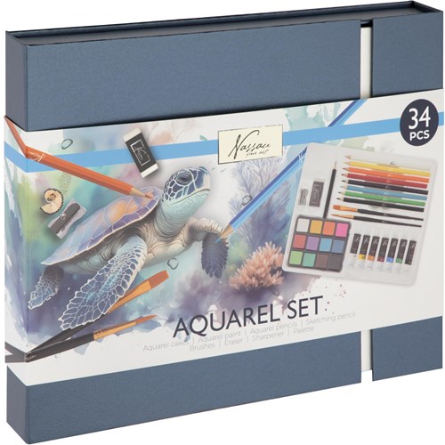 Aquarel Art Verf- en Tekenset, 34dlg.