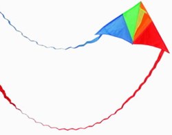 Delta kite with strings 02264