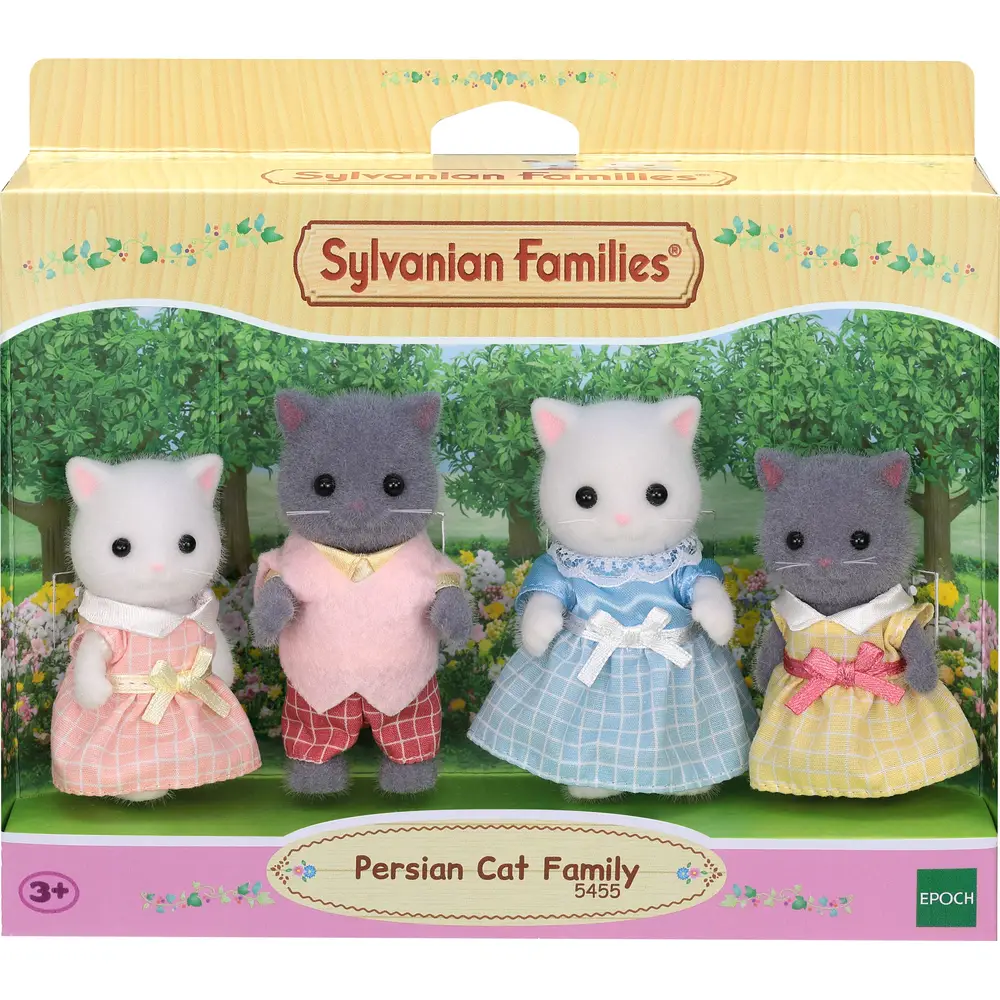 Sylvanian Families Persian Cat Family dollhouse figures set 5455