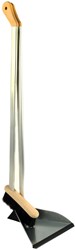 Linea dustpan and brush set silver-coloured with wooden handle cleaning