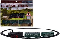 Johntoy steam train toy set - classic railway tracks 13-piece